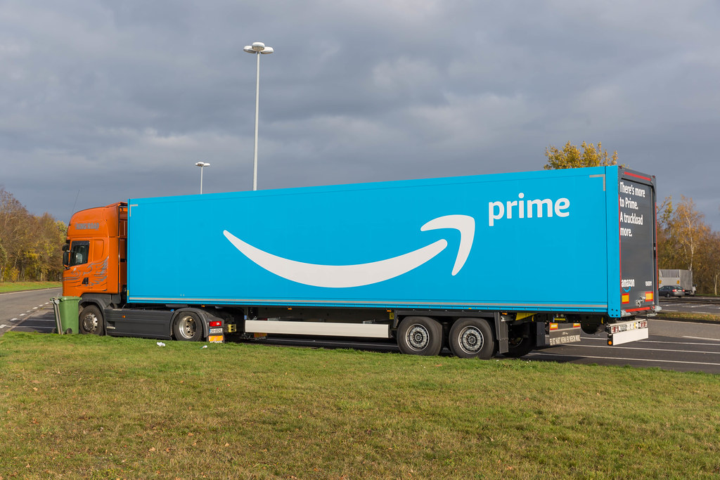 blue amazon prime truck public highway national truck accident claims